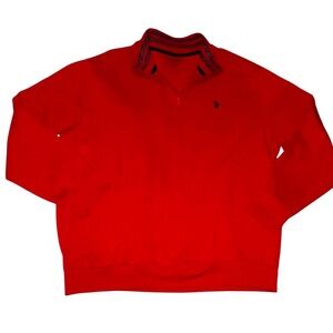US Polo Association 1/4 Zip Pullover, Red Men’s 2X
